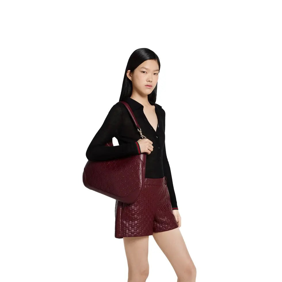 Red Printed Embossed Leather