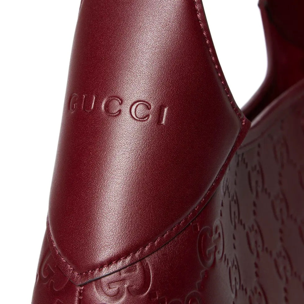 Red Printed Embossed Leather
