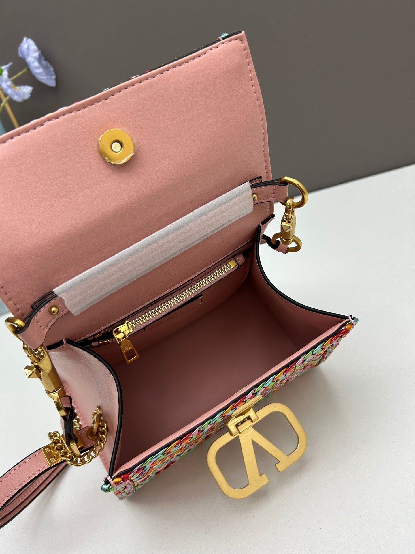 Cowhide woven bag